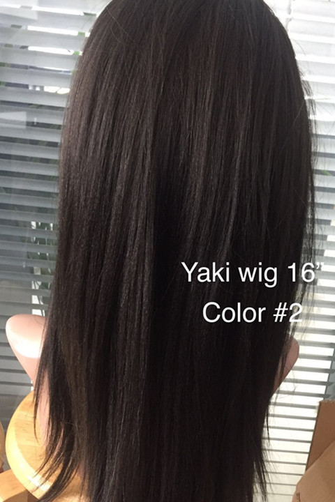 Full lace wig yaki straight human hair wig beautiful  YL271